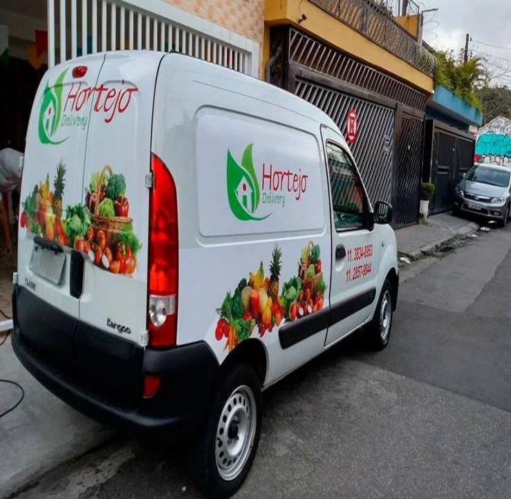 Veículo Hortejo Delivery com envelopamento do portfólio AB